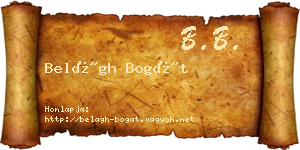 Belágh Bogát névjegykártya